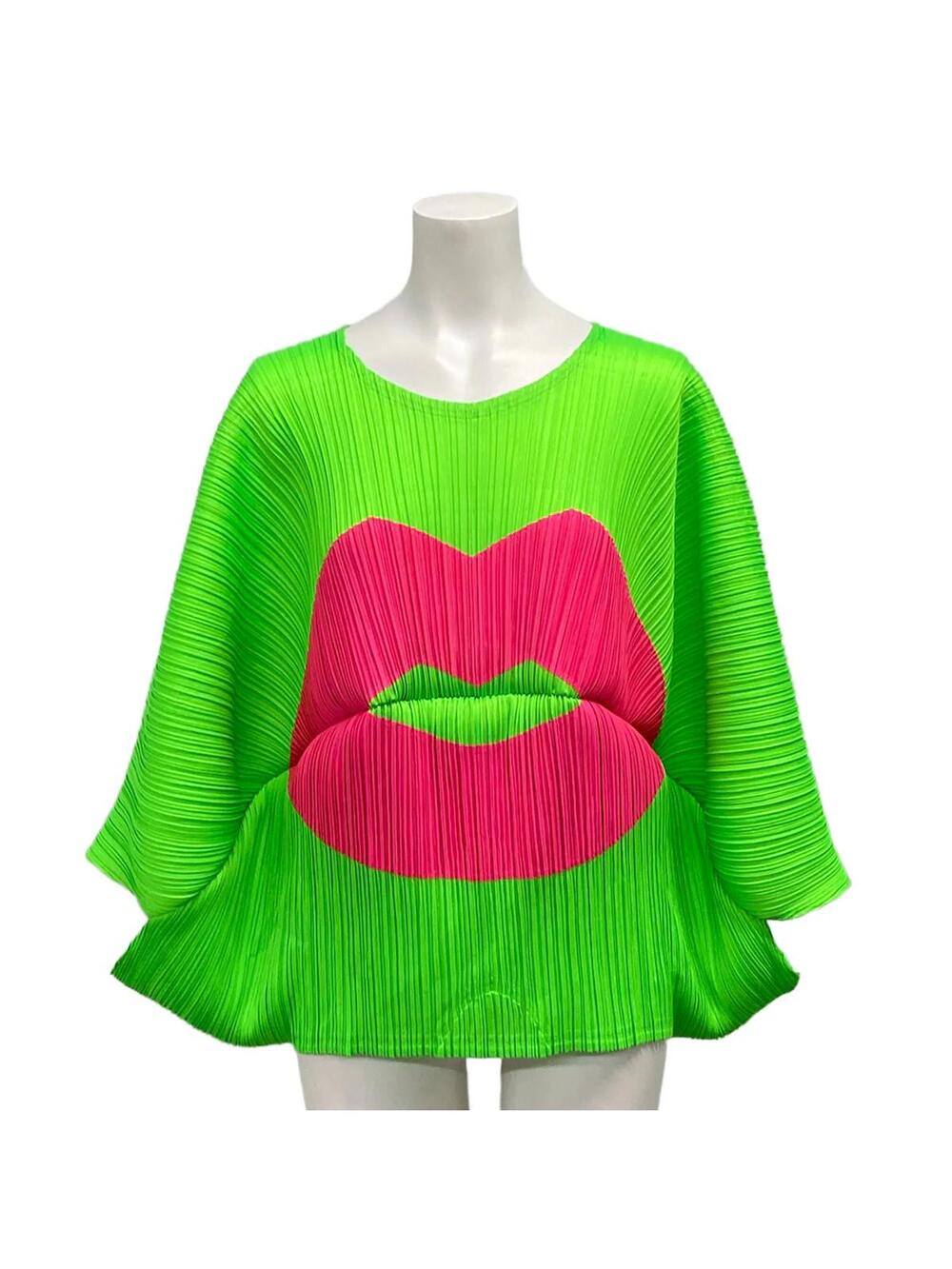 Pleats Please Light Green Pink [Outer #299972P83B
